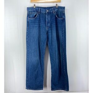 Mossimo Dutti 5039 Straight Leg High Rise Blue Denim Buttonfly Jeans Womens 12